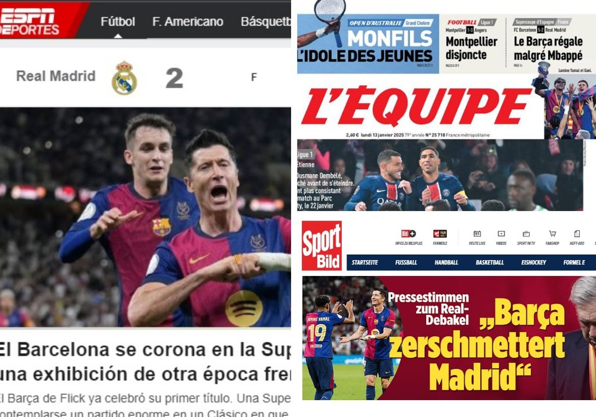 Portadas deportivas de algunos medios internacionales