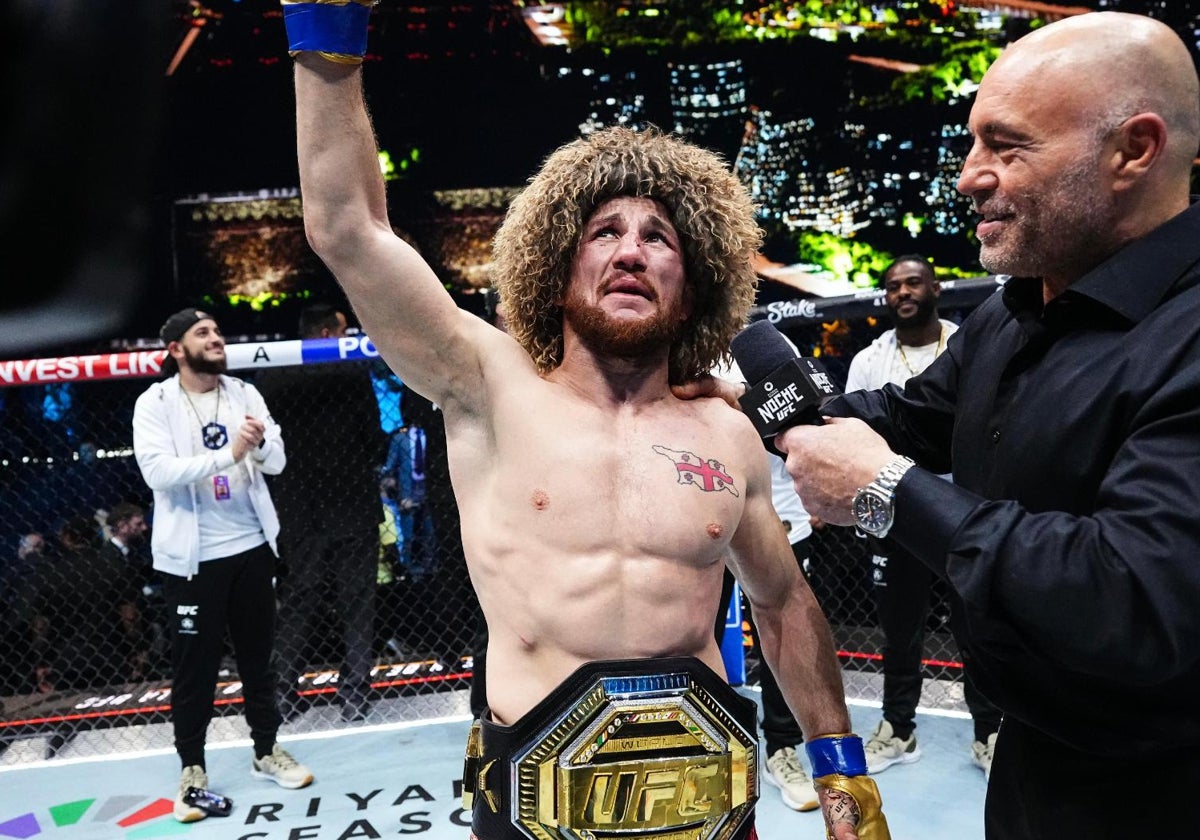 Merab Dvalishvili tras convertirse en campeón