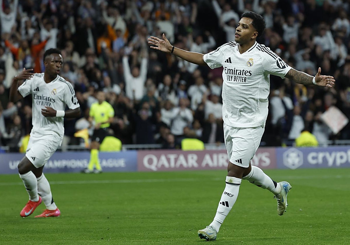 Rodrygo celebra el segundo gol