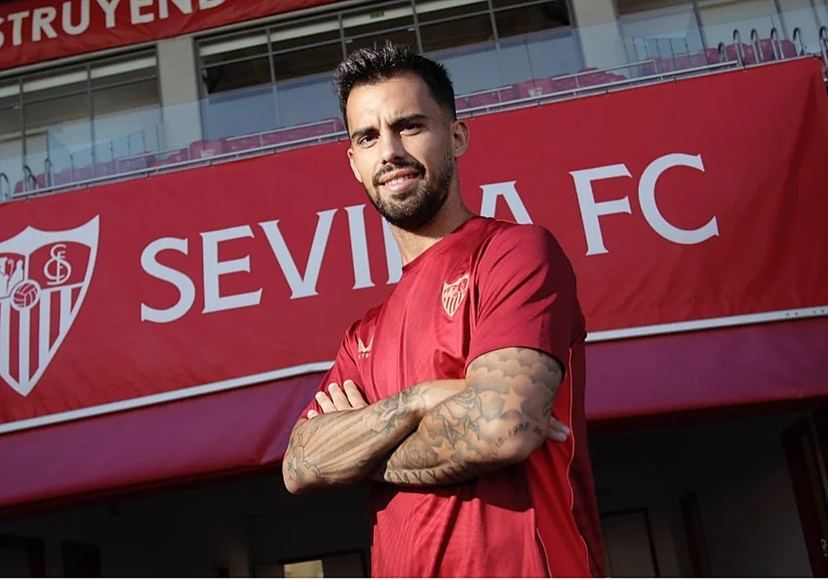 Suso, en el Estadio Jesús Navas
