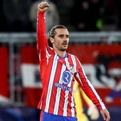 Griezmann celebra el primero de sus dos goles ante el Slazburgo