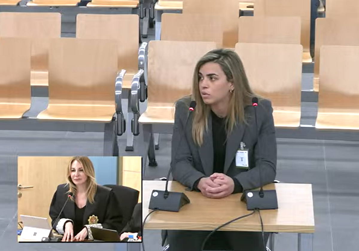 Misa Rodríguez durante el interrogatorio de la teniente fiscal de la AN, Marta Durántez