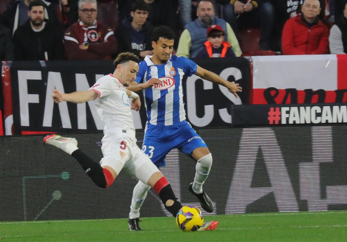 Lance del encuentro del Sevilla - Espanyol del pasado 25 de enero