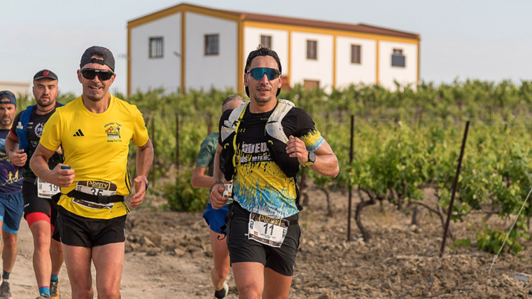 Corredores del Sherry Maratón por el área vinícola del Marco de Jerez