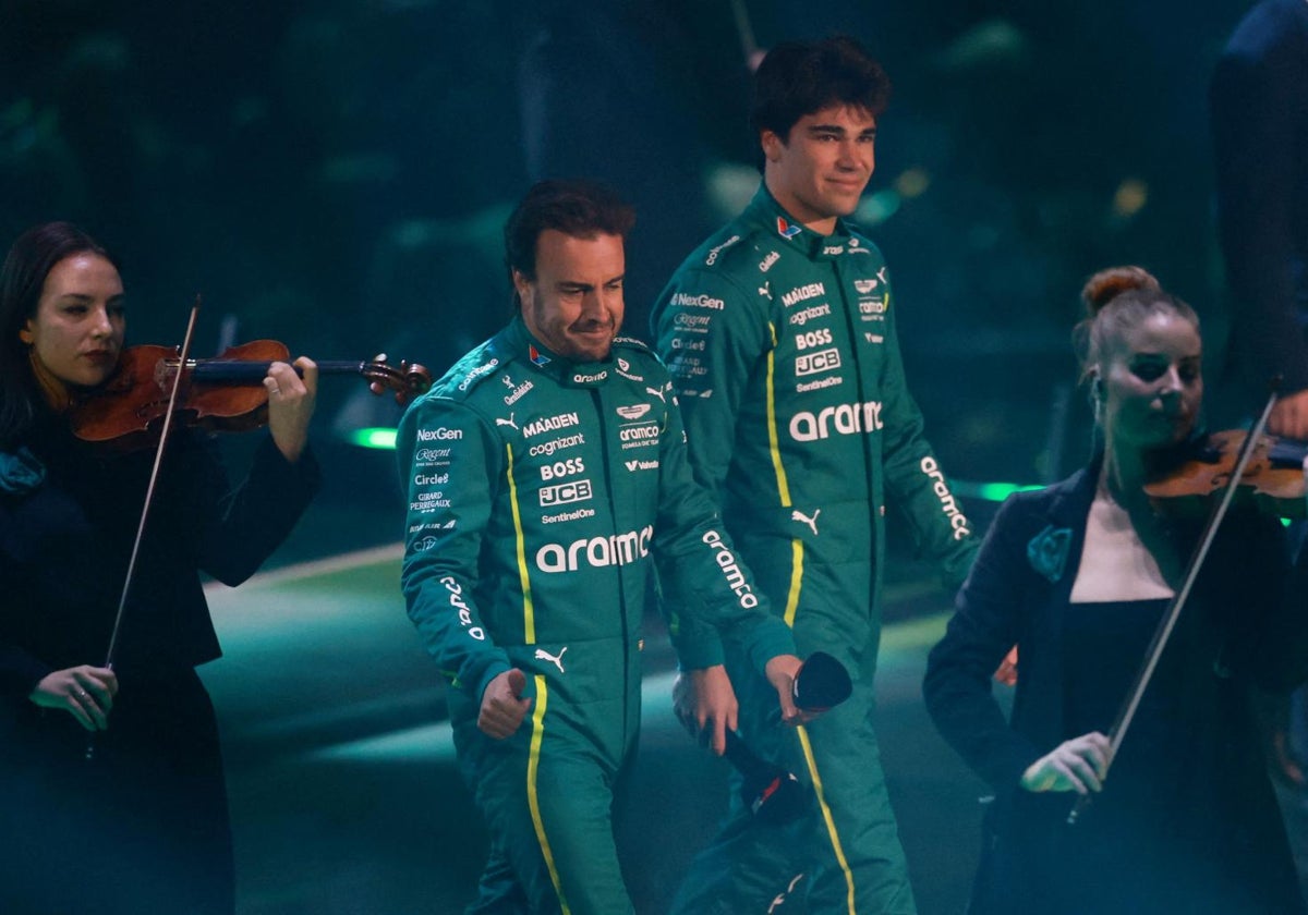 Alonso y Stroll, en la presentación