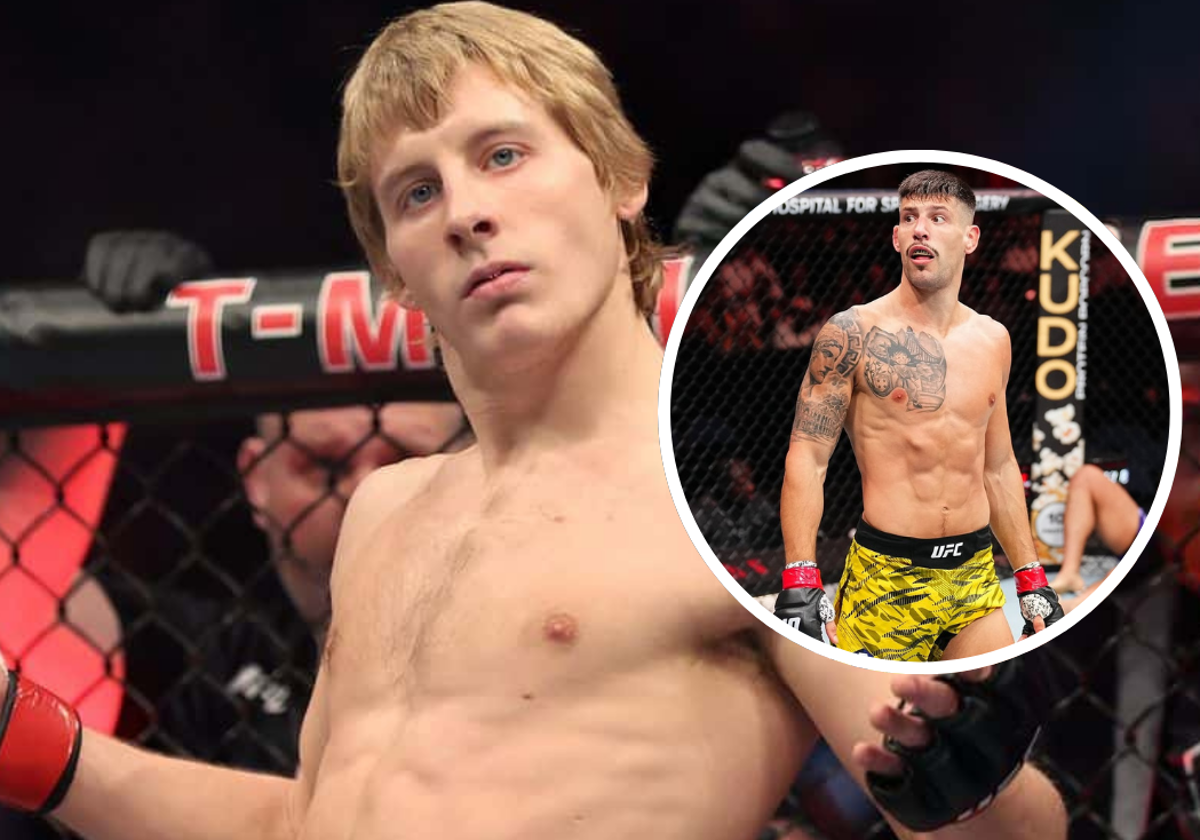 Paddy Pimblett, peleador de la UFC. En el círculo, Joel Álvarez