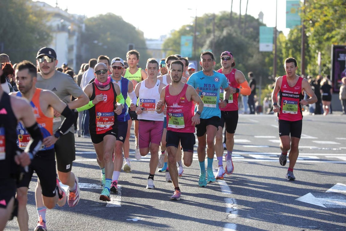 Un total de 14.000 corredores se han dado cita en esta maratón de 2025 en la capital sevillana 