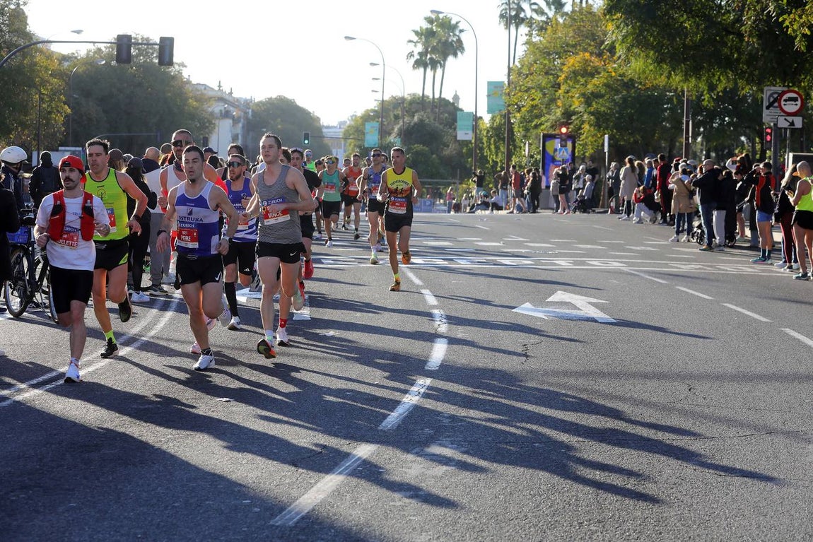 Un total de 14.000 corredores se han dado cita en esta maratón de 2025 en la capital sevillana 