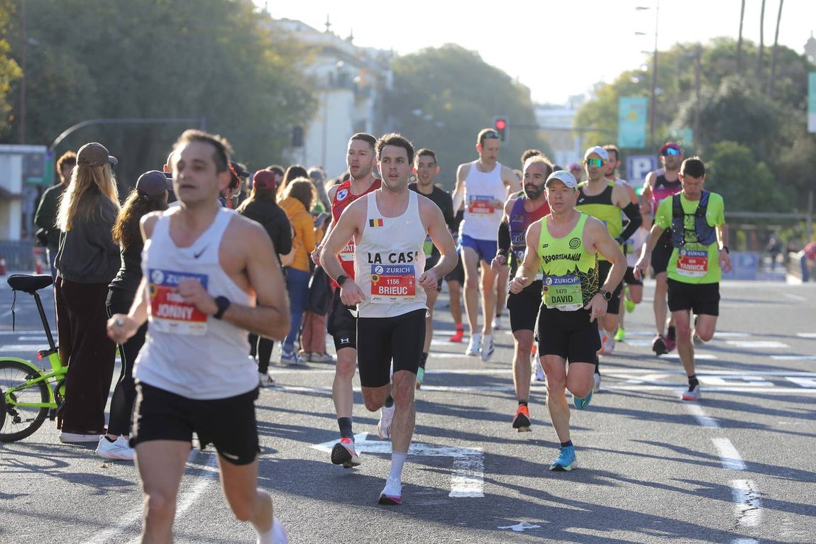 Un total de 14.000 corredores se han dado cita en esta maratón de 2025 en la capital sevillana 