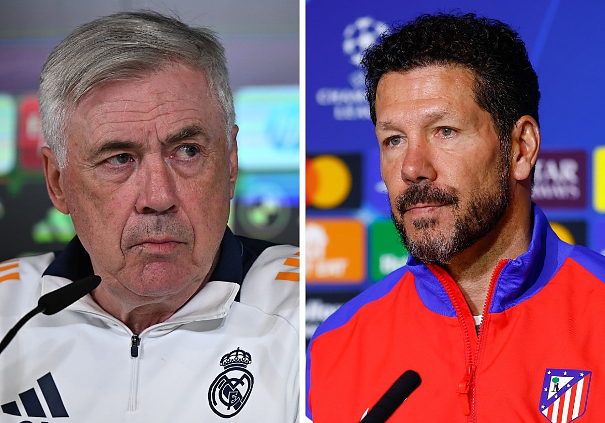 Ancelotti y Simeone, en sus comparecencias de ayer