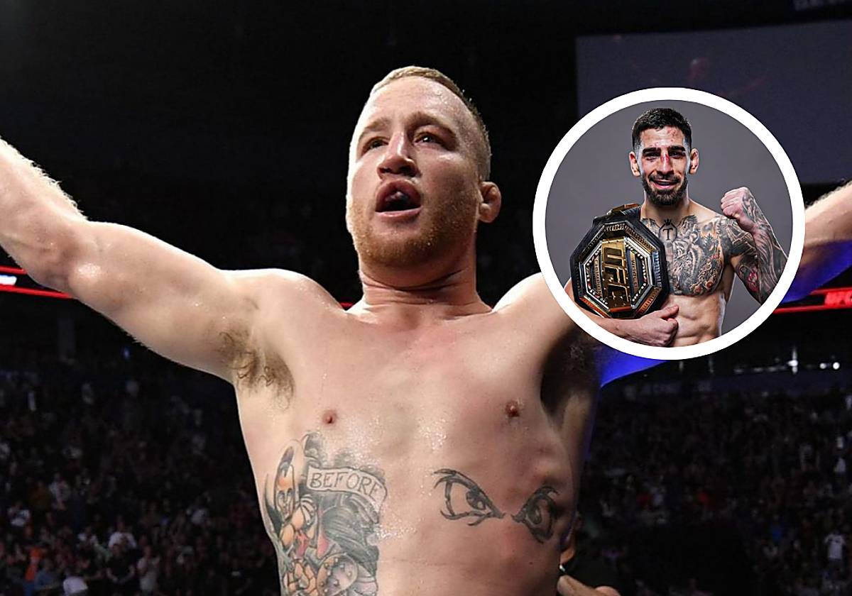 Justin Gaethje, tras uno de sus combates. En el círculo, Ilia Topuria