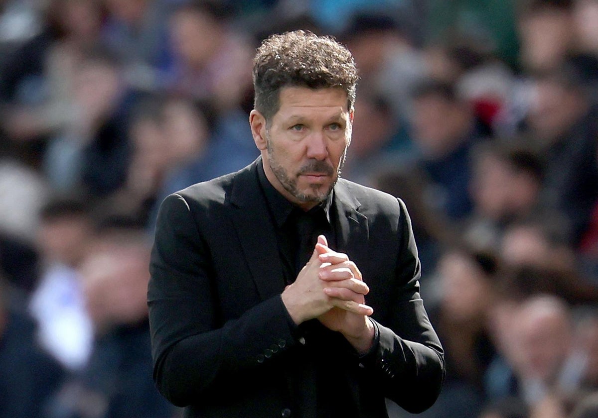 Simeone, durante el Getafe-Atlético