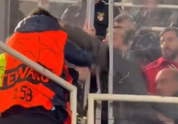 Batalla campal en Montjuic: ultras del Benfica desatan una pelea tras la derrota