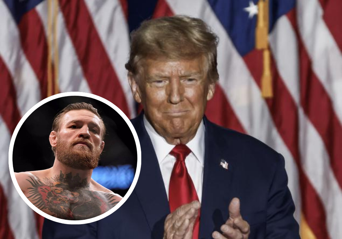 Donald Trump, presidente de los Estados Unidos. En el círculo, Conor McGregor