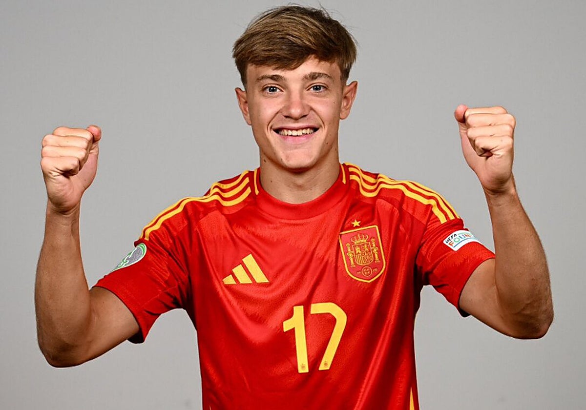 Jesús Rodríguez, con la camiseta de la selección española