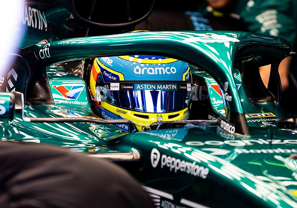 Alonso, en el Aston Martin en Melbourne