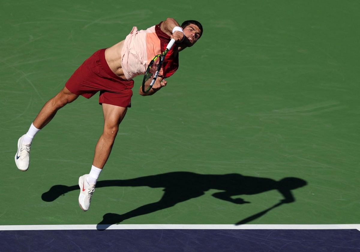 Carlos Alcaraz, durante su último partido en Indian Wells