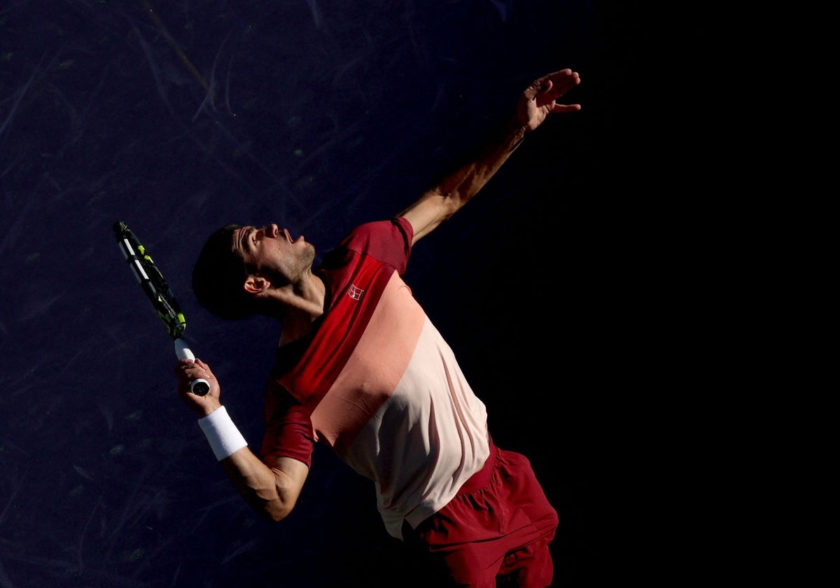 Carlos Alcaraz, durante uno de sus partidos en Indian Wells