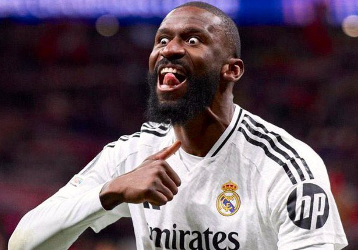 El gesto de Rüdiger hacia la grada del Metropolitano, uno de los investigados por la UEFA