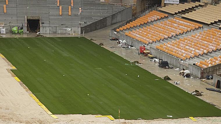 Patricia del Pozo, sobre las obras del estadio de la Cartuja para la final de Copa: «Esto va a quedar absolutamente espectacular»
