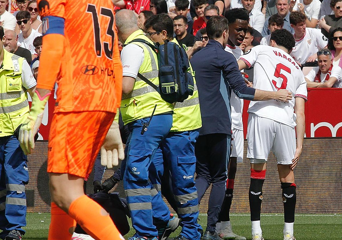 Rubén Vargas, en el momento de la lesión