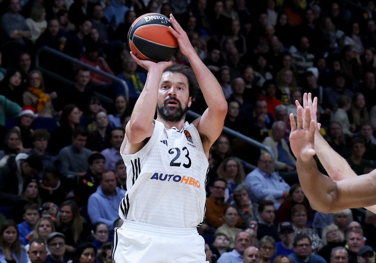 Llull, con el Madrid en un partido de Euroliga esta temporada