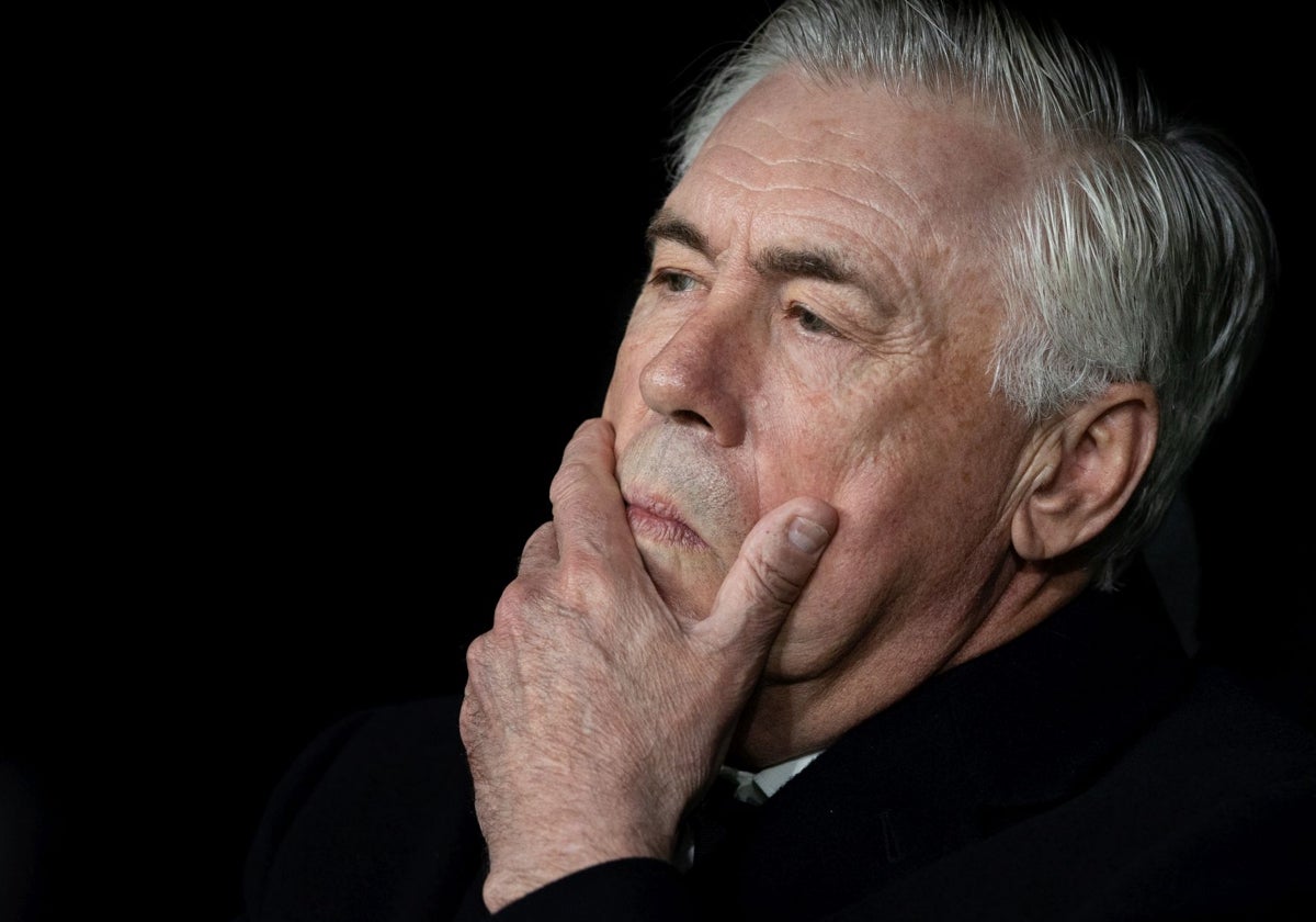Carlo Ancelotti, en el banquillo del Bernabéu el pasado miércoles