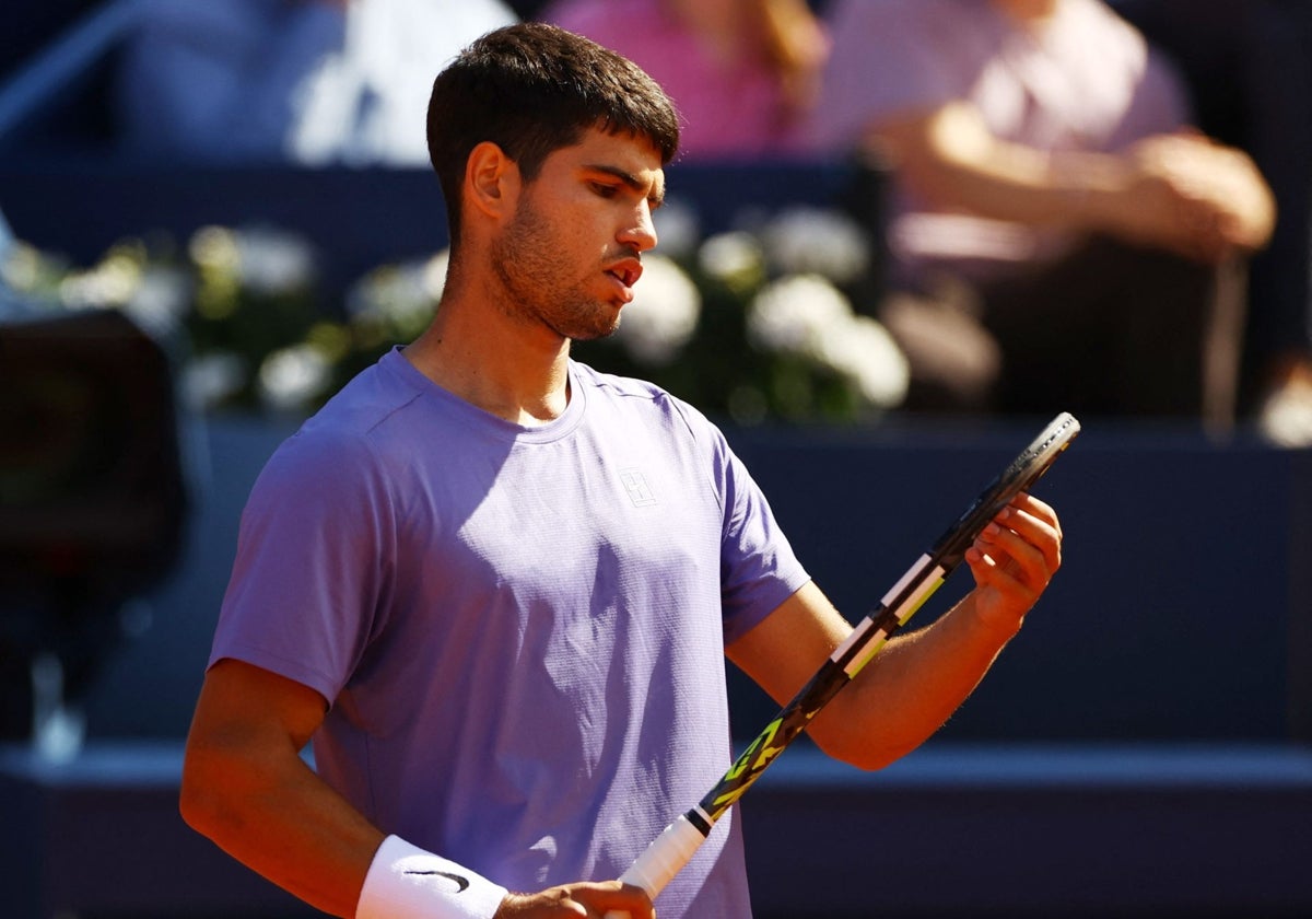 Alcaraz, durante la final del Conde de Godó