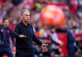 Joaquín Caparrós, en el partido del Sevilla contra el Alavés
