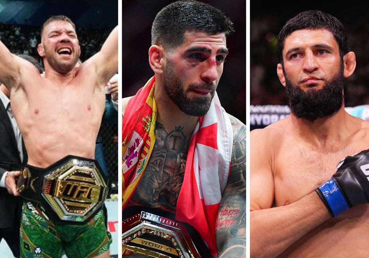 Dricus Du Plessis, Ilia Topuria, Charles Oliveira y Khamzat Chimaev