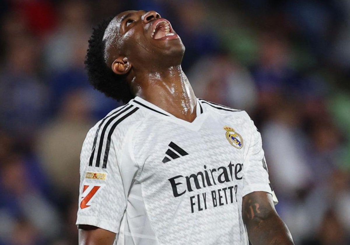 Vinicius, durante el partido de Getafe