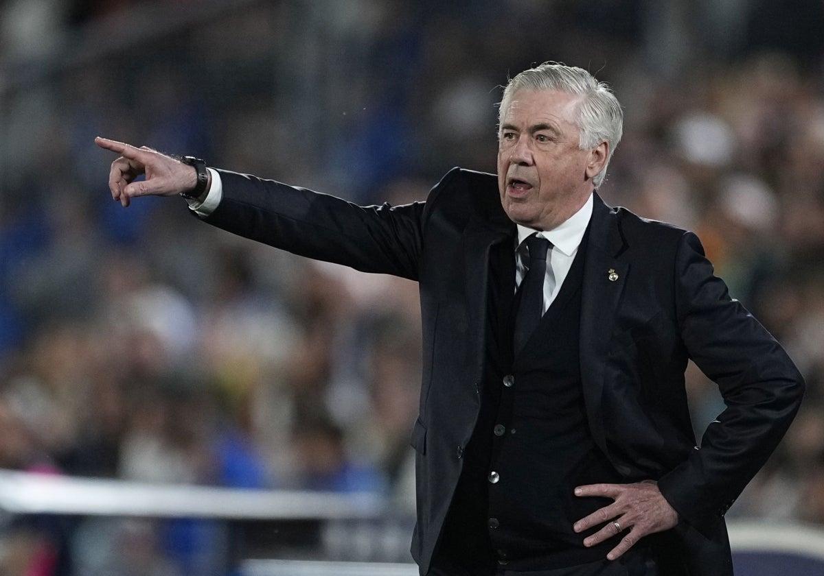 Carlo Ancelotti, durante el partido ante el Getafe