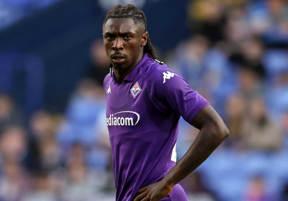 Moise Kean, en un partido de la Fiorentina