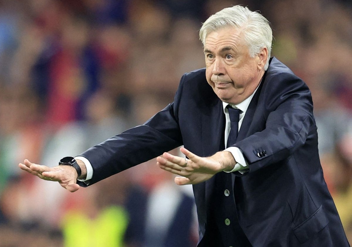 Carlo Ancelotti, durante la final de la Copa del Rey