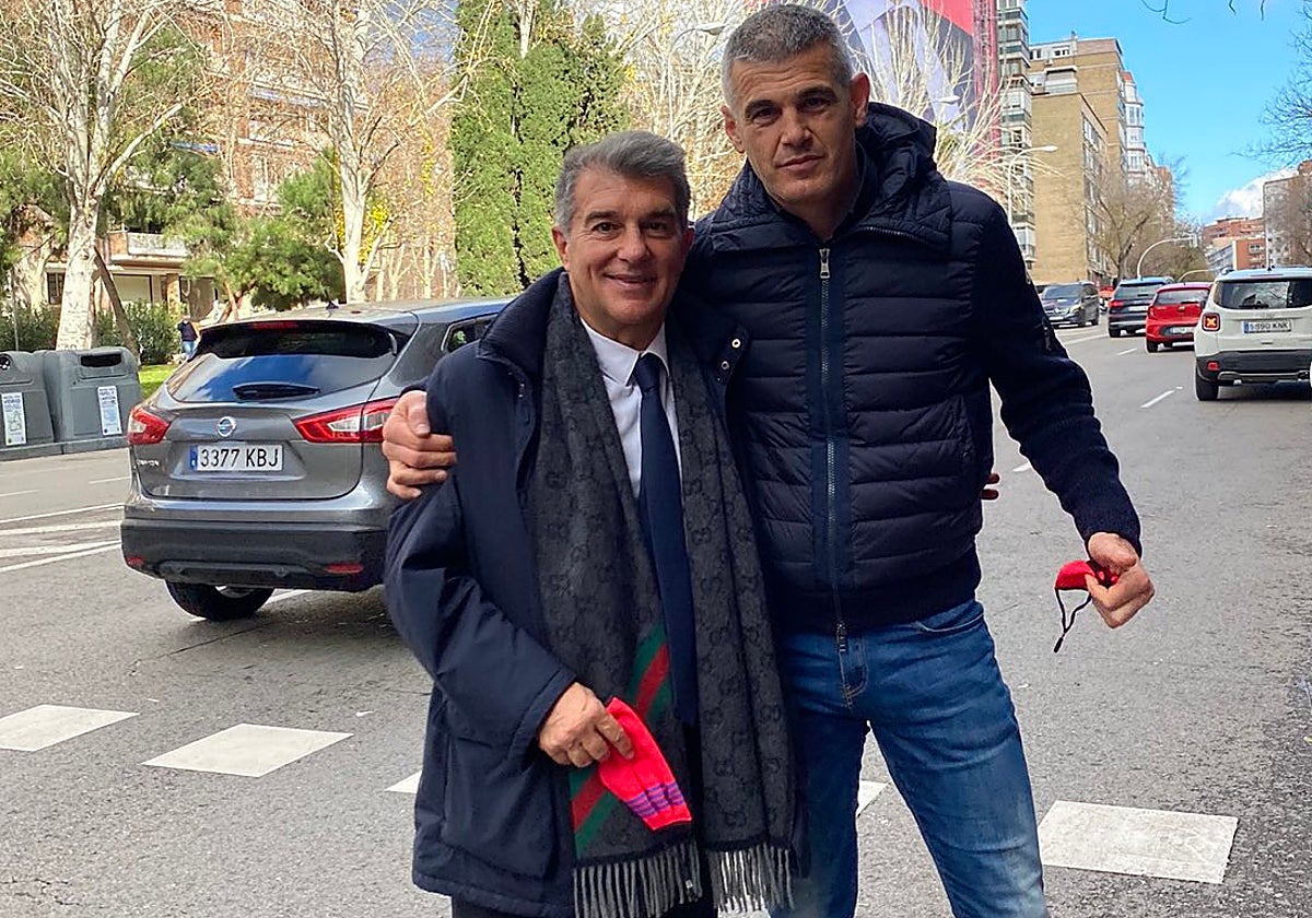 Joan Laporta junto a Enric Masip