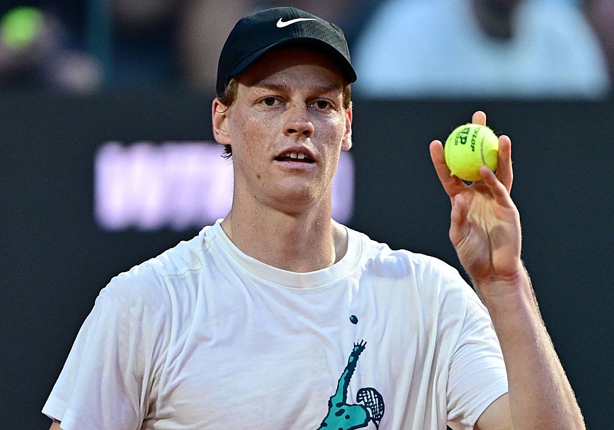 Sinner, durante un entrenamiento en el Foro Itálico