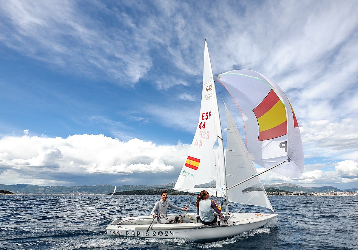 Jordi Xammar y Marta Cardona entrenando en aguas de Split