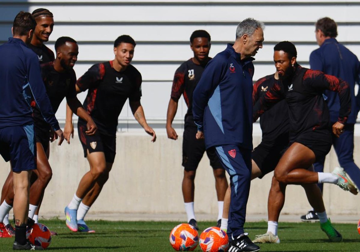Joaquín Caparrós, en el entrenamiento de este lunes