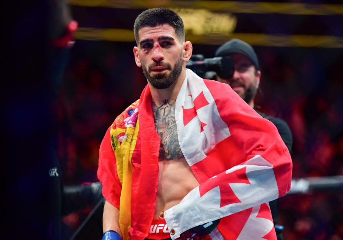 Ilia Topuria, tras vencer un combate en la UFC