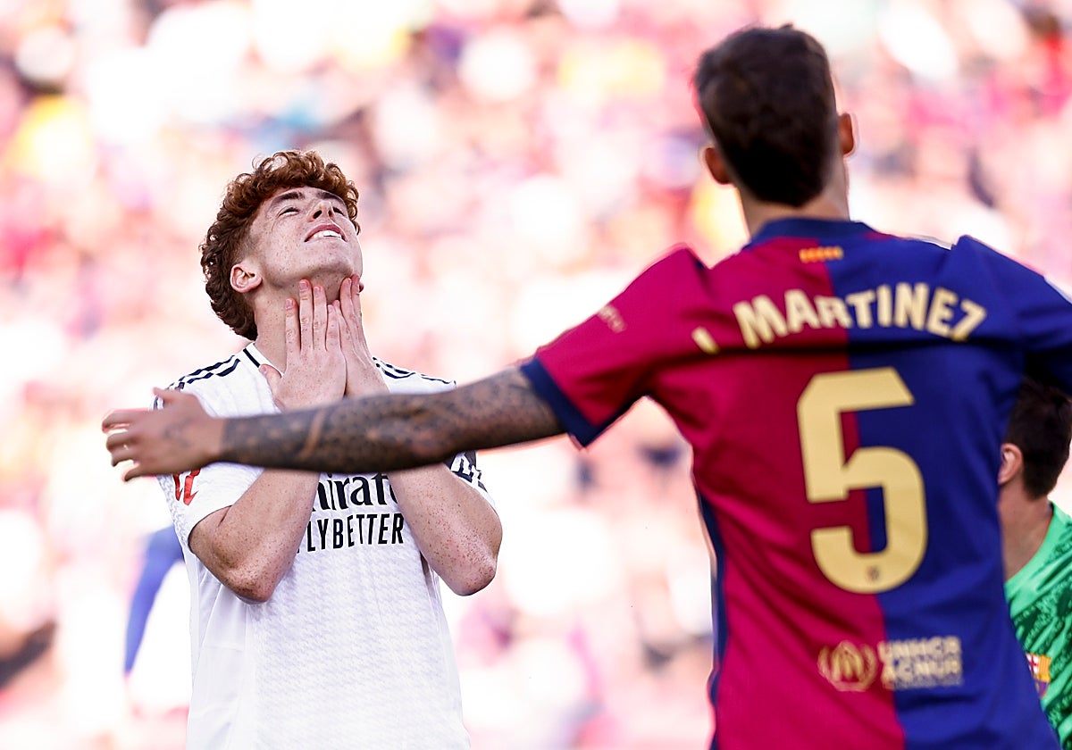 El canterano Víctor Muñoz, en el clásico Barcelona-Madrid del pasado domingo