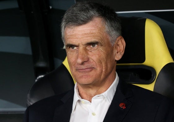 José Luis Mendilibar, entrenador del Olympiacos