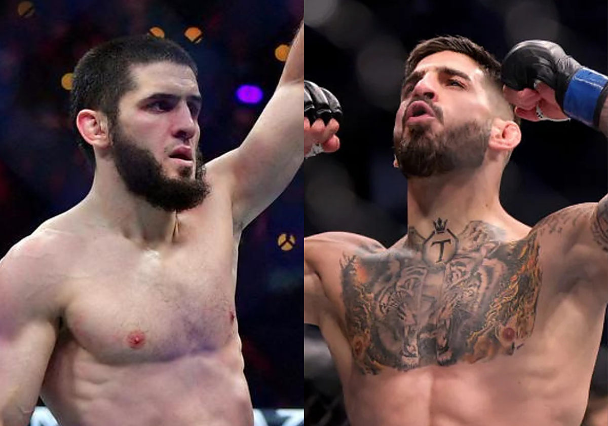 A la izquierda, Islam Makhachev. A la derecha, Ilia Topuria