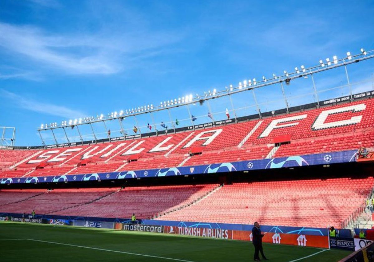Imagen del interior del estadio Ramón Sánchez-Pizjuán en un partido de Champions