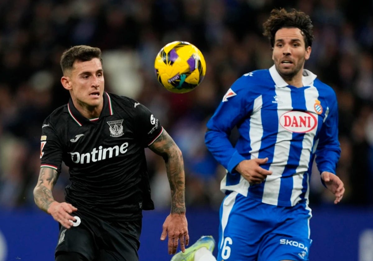 Partido entre el Leganés y Espanyol, los dos equipos que se juegan este sábado la permanencia en Primera