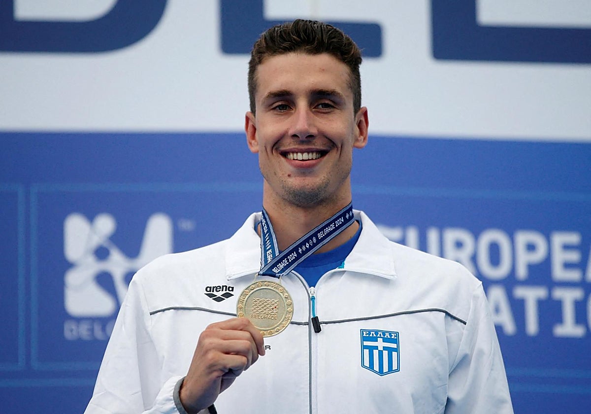 El griego Gkolomeev presume de su medalla de oro en los Europeos de Belgrado 2024