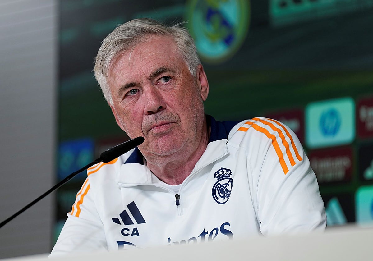 Ancelotti, ayer emocionado en Valdebebas