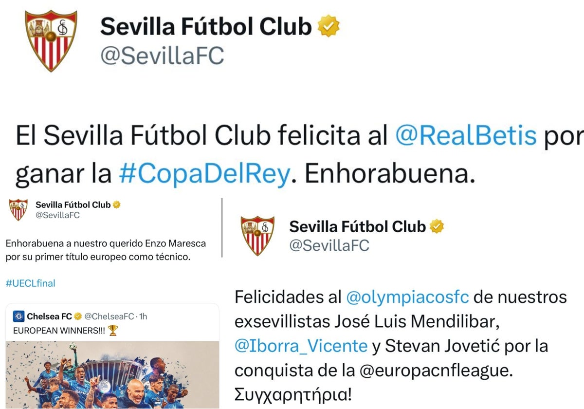 El protocolo del Sevilla FC con las felicitaciones por los títulos, incluido el Betis