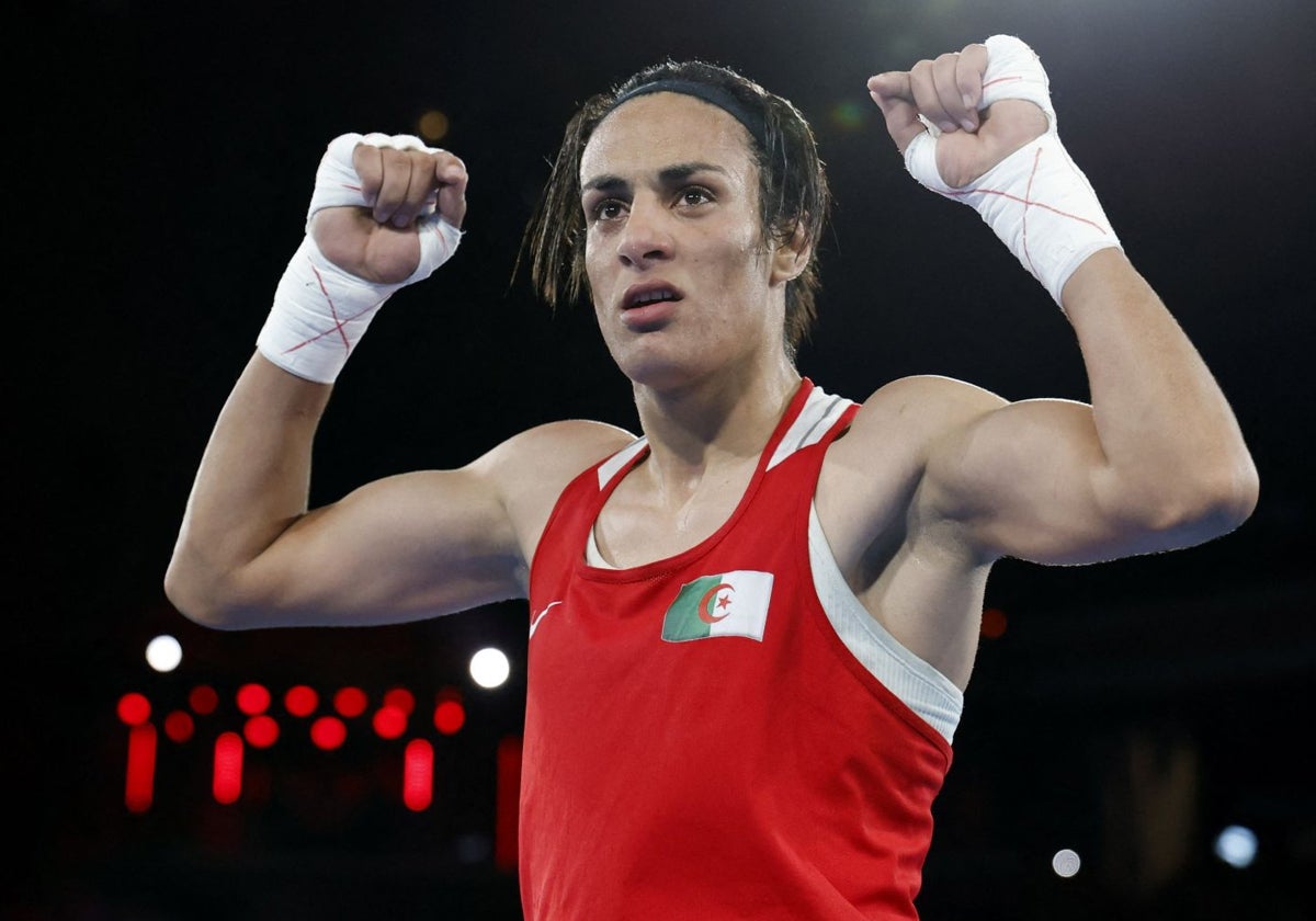 Imane Khelif, durante una pelea en París 2024