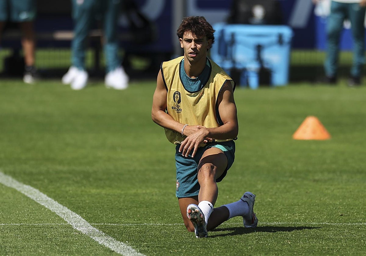 Joao Félix, en un entrenamiento con la selección de Portugal durante la pasada Eurocopa