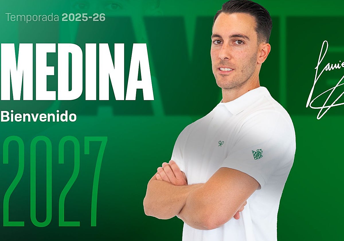 Montaje con el que el Betis ha hecho oficial que el Javi Medina toma las riendas del Betis Deportivo por las próximas dos temporadas